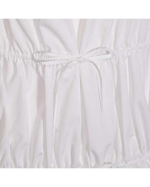 Alaïa White Dress With Drawstring Ties