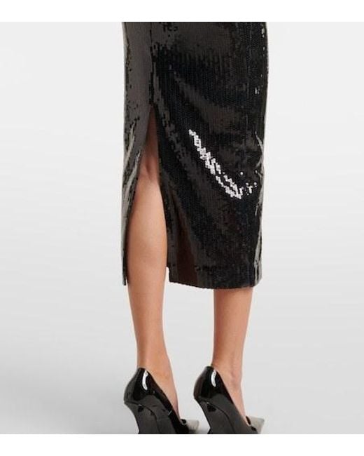 Alex Perry Black Sequined Bustier Dress