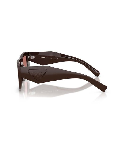 Prada Brown Eyewear Triangle Logo Geometric Frame Sunglasses