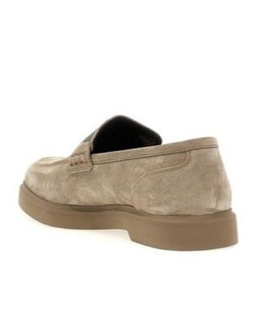 Brunello Cucinelli Gray Embellished Almond Toe Loafers