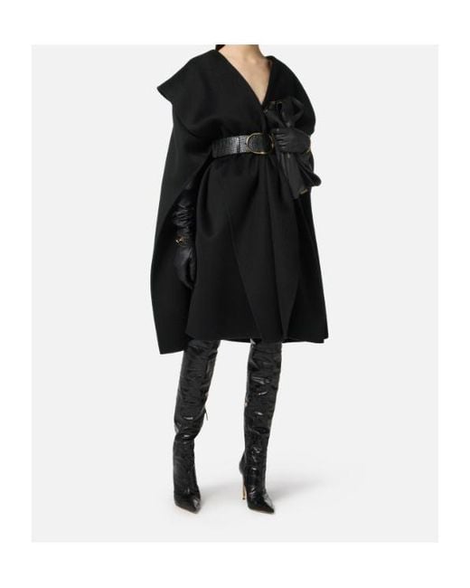 Elisabetta Franchi Black Belted Coat