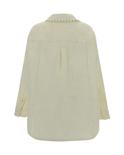 Bottega Veneta White Loose Fit Buttoned Shirt