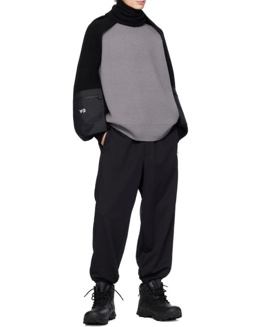 Y-3 Gray 3S Knit Crew Sweater for men