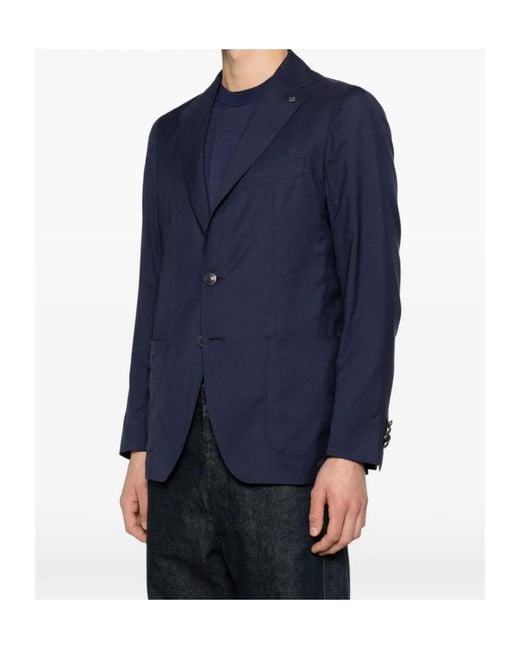 Tagliatore Blue Button-Fastening Two-Pocket Jacket for men