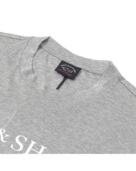 Paul & Shark Gray Logo Details T-Shirt for men