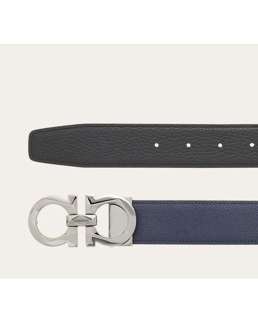Ferragamo White Ferragamo Reversible Gancini Belt for men