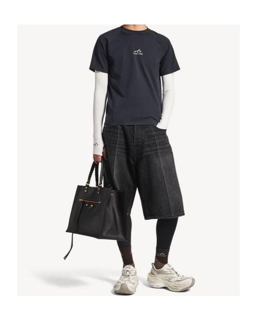 Balenciaga Blue Techwear Crewneck T-Shirt for men