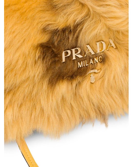 Prada Metallic Shearling Detail Bag