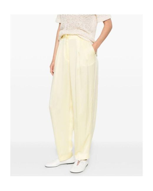 Fabiana Filippi White Pleated Tapered Trousers