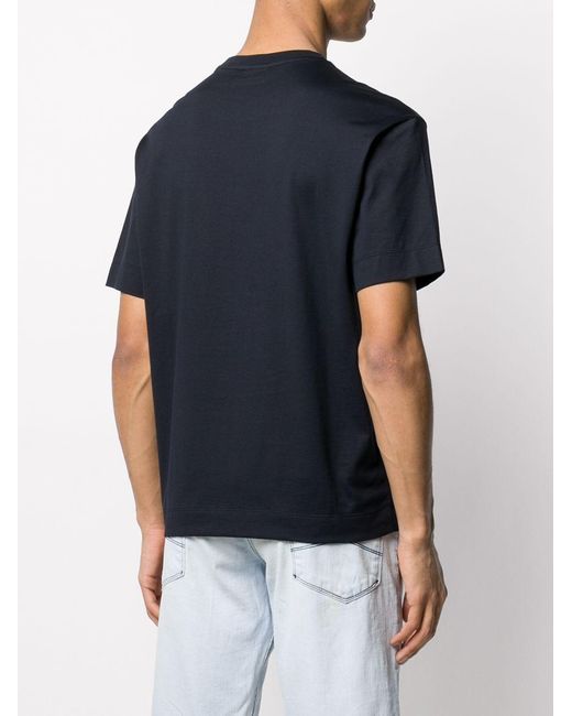 Emporio Armani Black Embroidered Logo T-Shirt for men