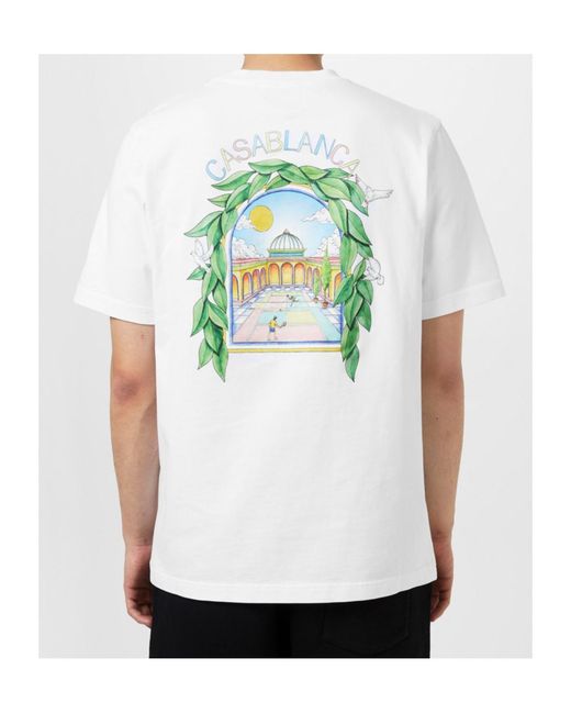 Casablanca White Graphic-Print Cotton T-Shirt for men