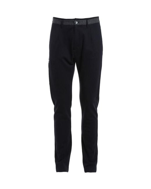 Armani Collezioni Black Tapered Casual Pants for men