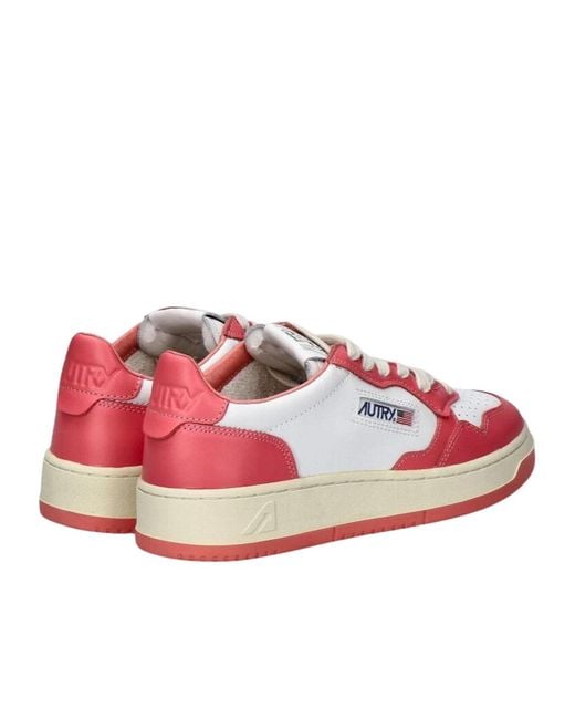 Autry Pink Medalist Low Bicolor Sneakers