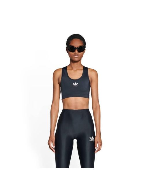 Balenciaga Black X Adidas Logo Printed Cropped Top