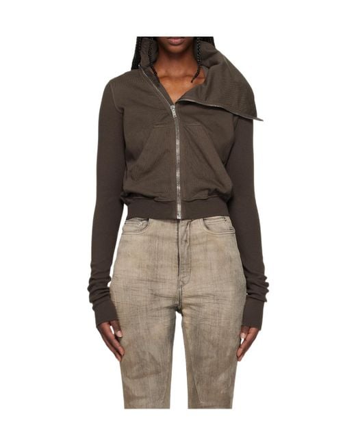 Rick Owens Multicolor Diagonal Zipper Sweatshirt