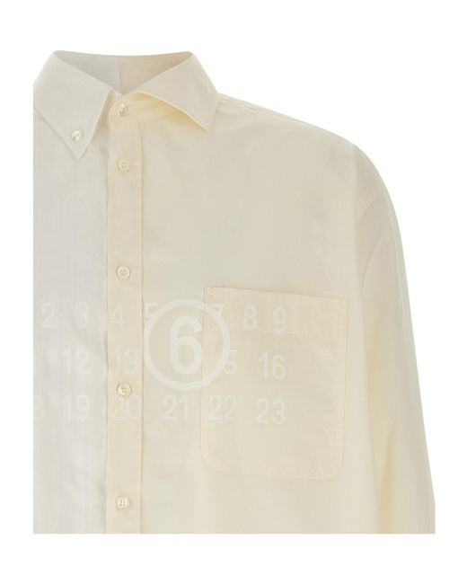 MM6 by Maison Margiela White Two-Tone Poplin Shirt for men
