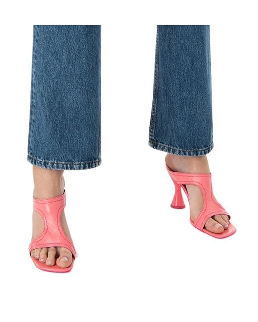 By Far Pink Cut-Out Heeled Slip-On Sandals