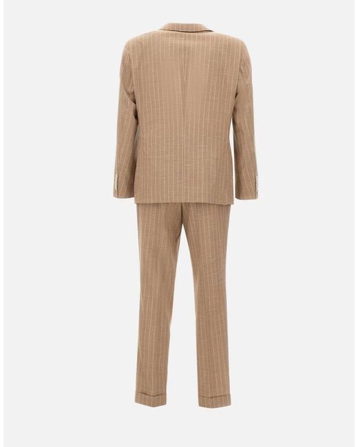 Boss Natural Pinstripe Single-Breasted Suit for men