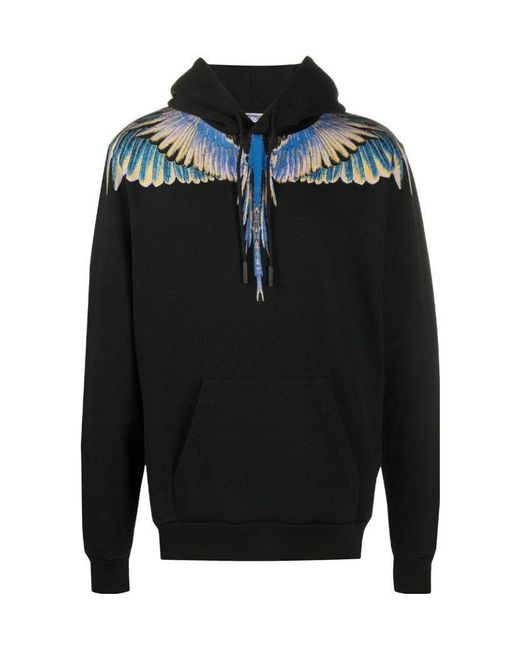 Marcelo Burlon Black Wings Print Hoodie for men