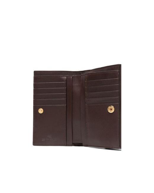 Etro Brown Paisley-Printed Wallet