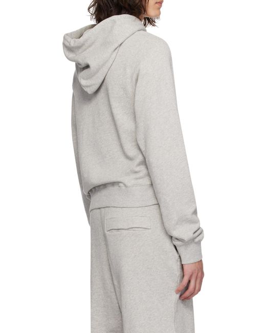Martine Rose Gray Logo-Appliqué Cotton Hoodie for men