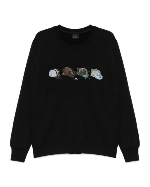 Paul Smith Black Crewneck Cycling Sweatshirt for men