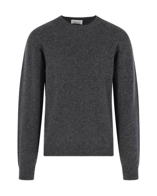 Roberto Collina Gray Crew Neck Knitted Sweater for men