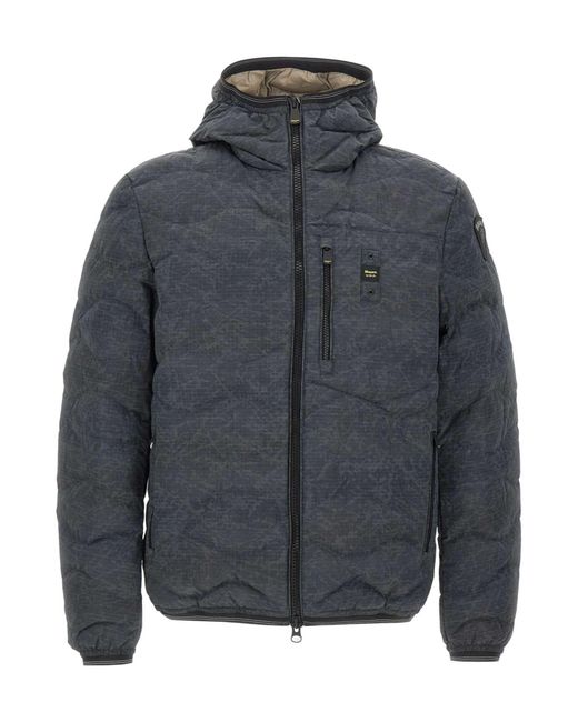 Blauer Usa Gray Blauer Wax Wave Down Jacket for men