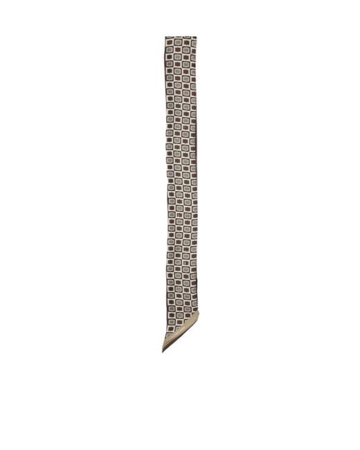 Tagliatore White Geometric Patterned Scarf for men