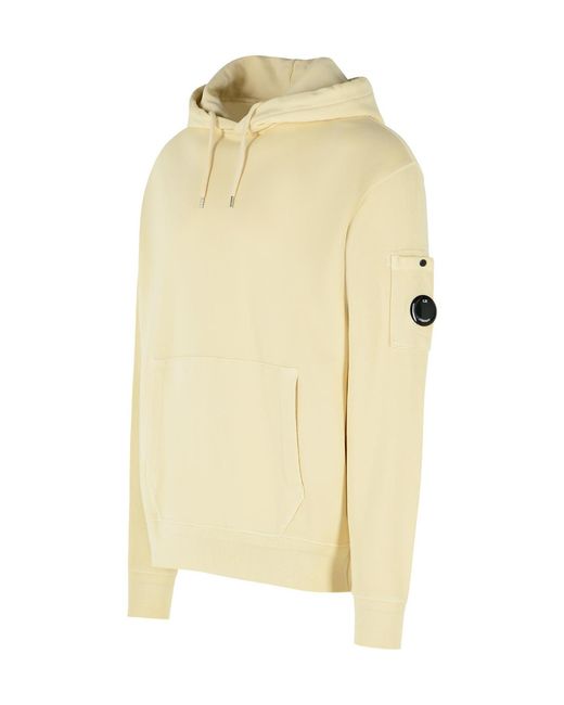 C P Company Natural Lens Detailed Drawstring Hoodie for men