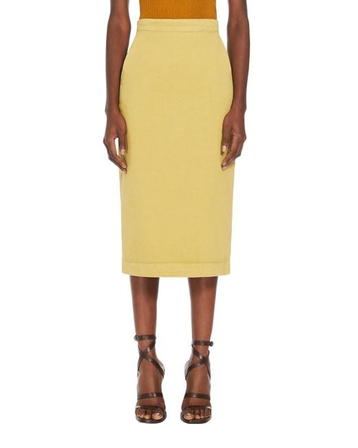 Max Mara Yellow High Waisted Midi Skirt