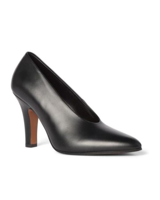 The Row Black Pointed High-Heeled Single-Layer Shoes