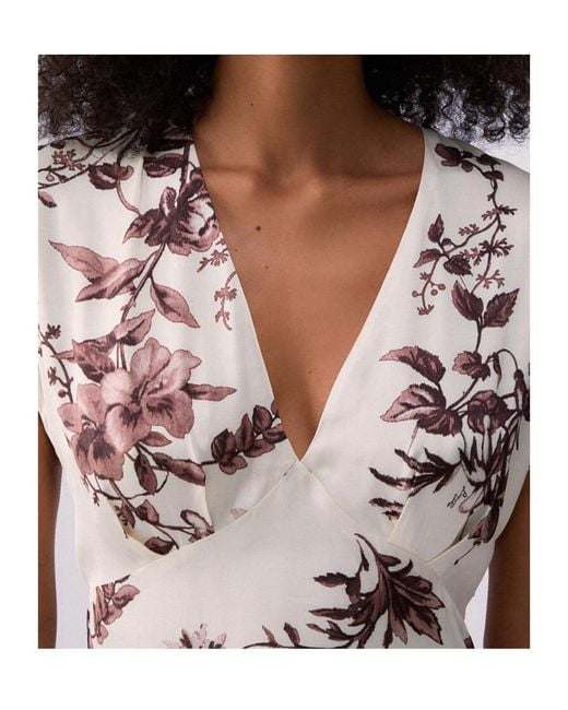 Liu Jo Metallic Long Printed Satin Dress