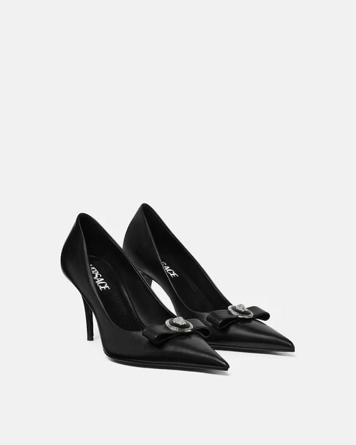 Versace Black Gianni Ribbon Pumps