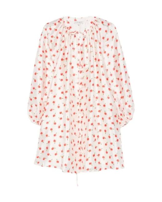 Stine Goya White Tie Floral Mini Dress