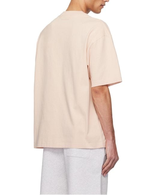 Acne Pink T-Shirt With Print for men