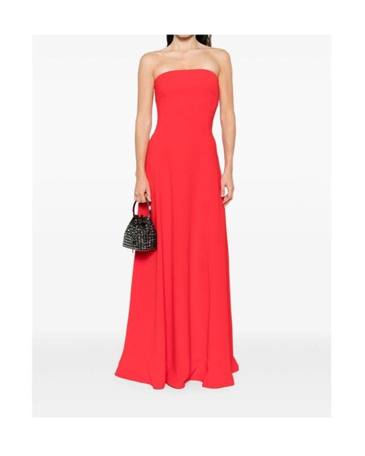 Solace London Red London Strapless Maxi Dress