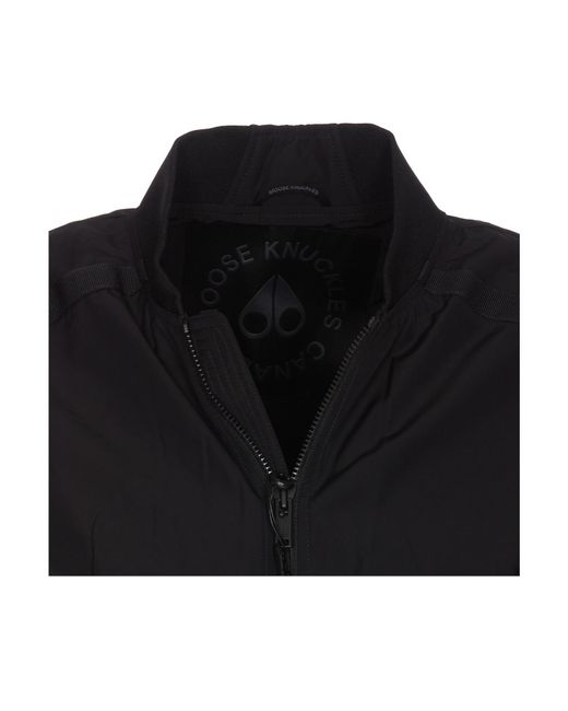 Moose Knuckles Black Courville Zip-Up Bomber Jacket for men