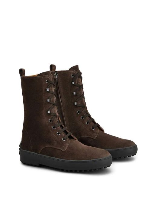 Tod's Brown Lace-Up Chelsea Boots