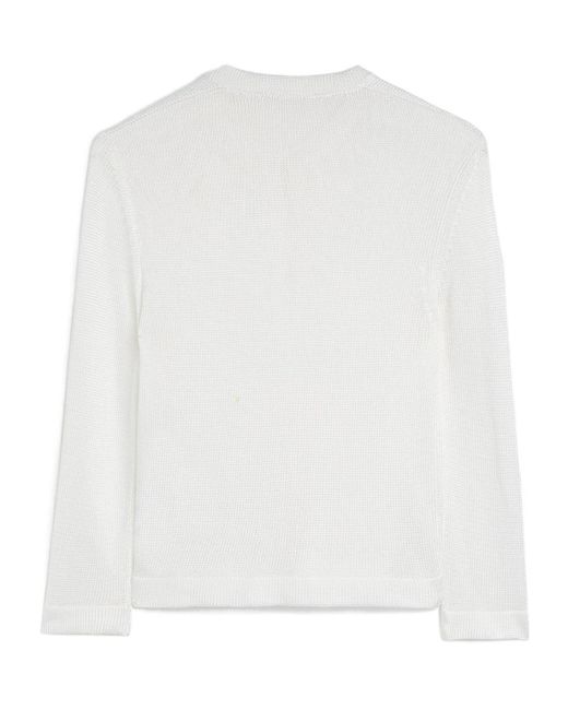 Jil Sander White Floral Knit Cardigan