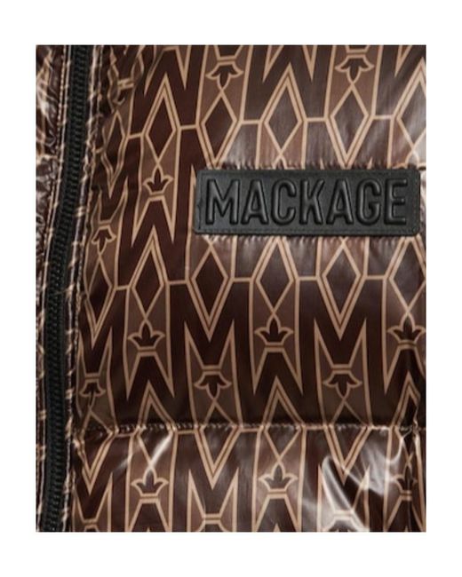 Mackage Brown Kane Interwoven Letter Printed Down Vest for men