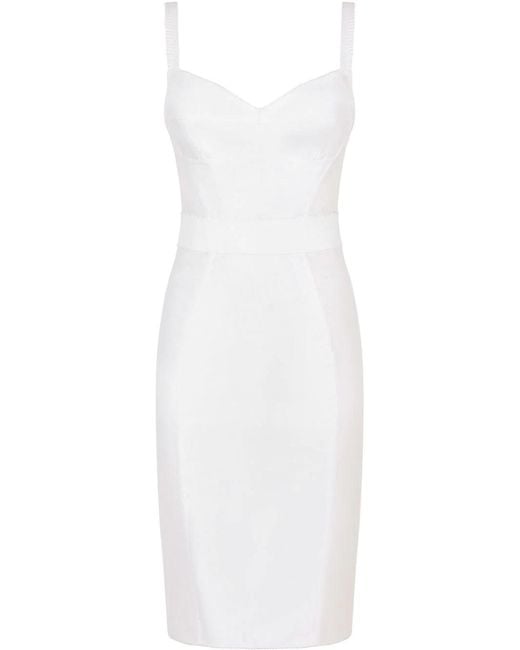 Dolce & Gabbana White Lace Panel Corset Dress