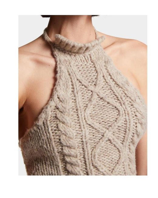 DSquared² Natural Roll-Neck Knitted Top