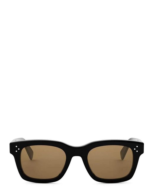 Céline Metallic 3 Dot Rectangle-Frame Sunglasses
