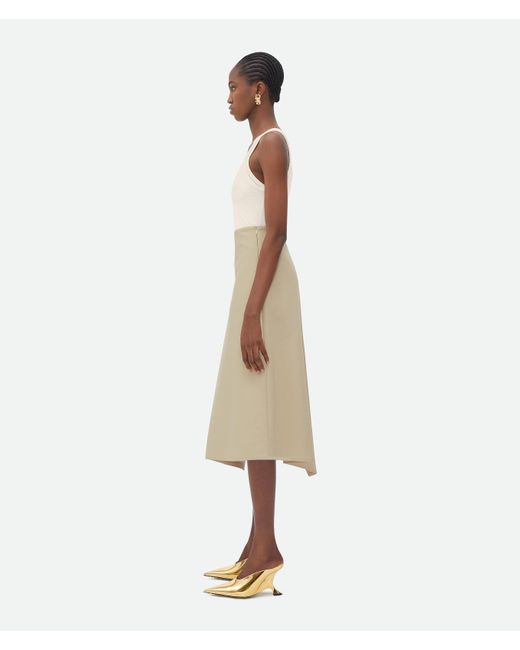 Bottega Veneta Natural Asymmetric Midi Skirt