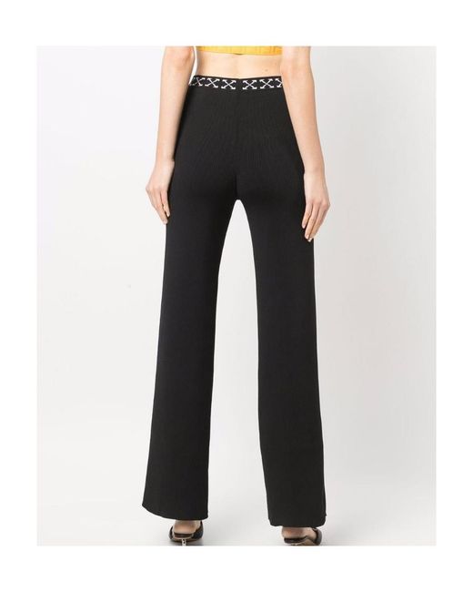 Off-White c/o Virgil Abloh Black Logo Waistband Straight Leg Pants