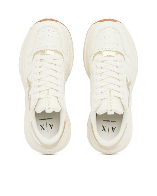 ARMANI EXCHANGE White Sneakers With Metallic Details And Rubber Sole