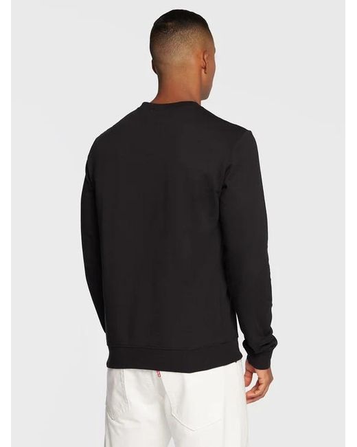 EA7 Black Round-Necked Logo Sweater for men