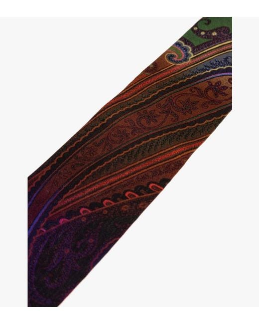 Etro Blue Silk Twill Paisleyina With Degradé Motif