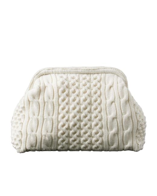 Gabriela Hearst Natural Agon Cable-Knit Cashmere Clutch